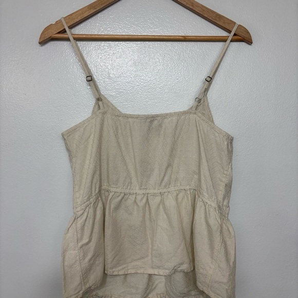 Arizona Jeans Boho Beige Y2K Embroidered Cropped Spaghetti Strap Top Size L - Picture 2 of 6